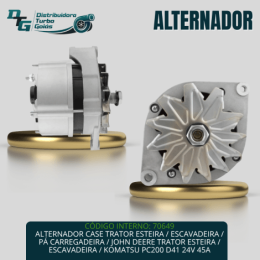 ALTERNADOR CASE TRATOR ESTEIRA / ESCAVADEIRA / PÁ CARREGADEIRA / JOHN DEERE TRATOR ESTEIRA / ESCAVADEIRA / KOMATSU PC200 D41 24V 45A